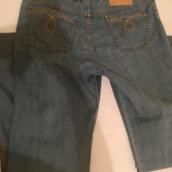 Escada Embroidered Boot Cut Jeans - Picture 6 of 8